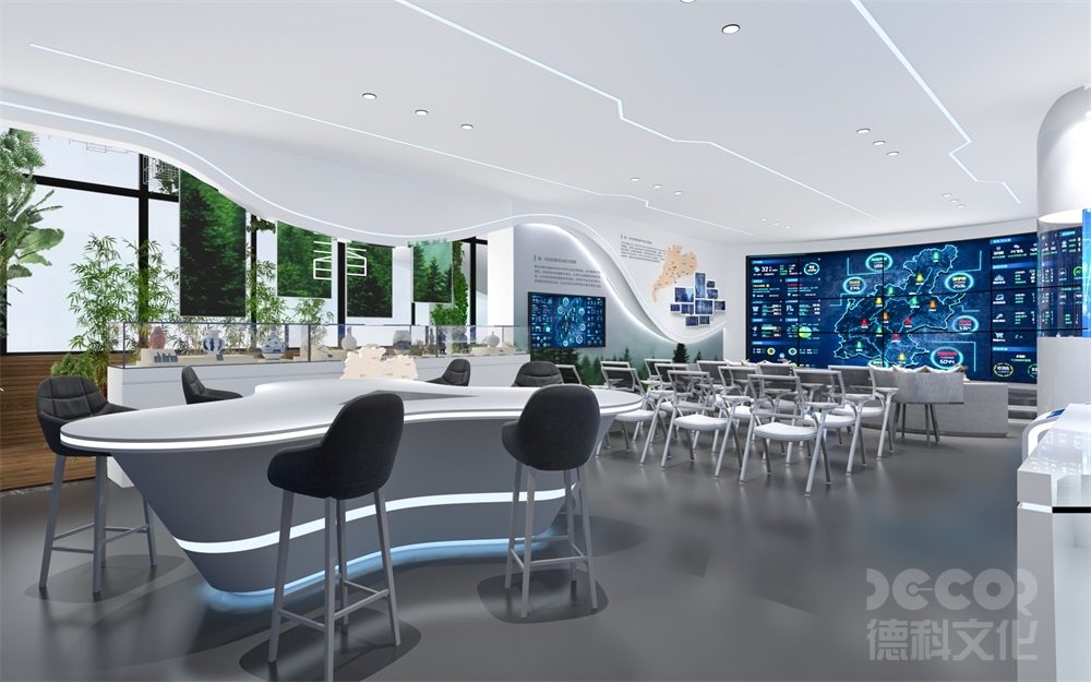 在自然科技展廳設計中，如何設置觀眾休息區(qū)和便利設施